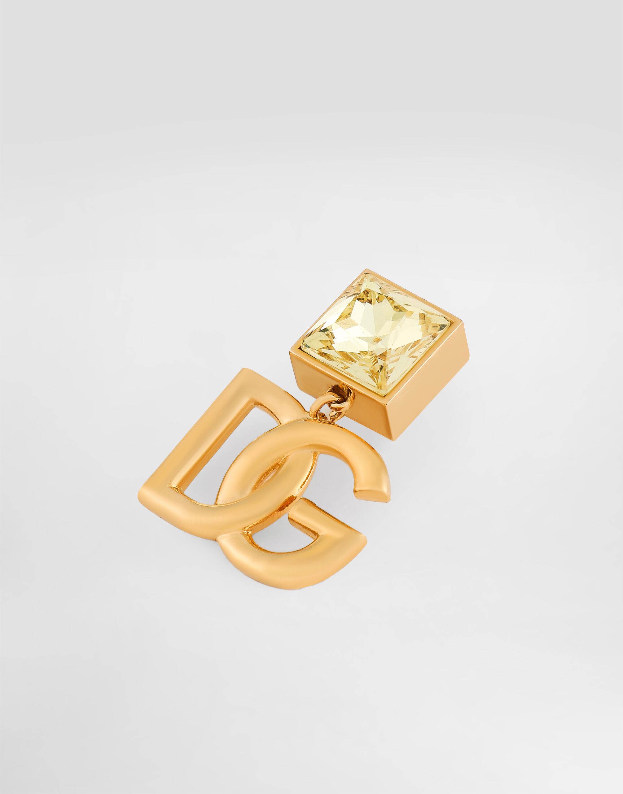 ゴールドのウィメンズ DGロゴ＆ラインストーン イヤリング