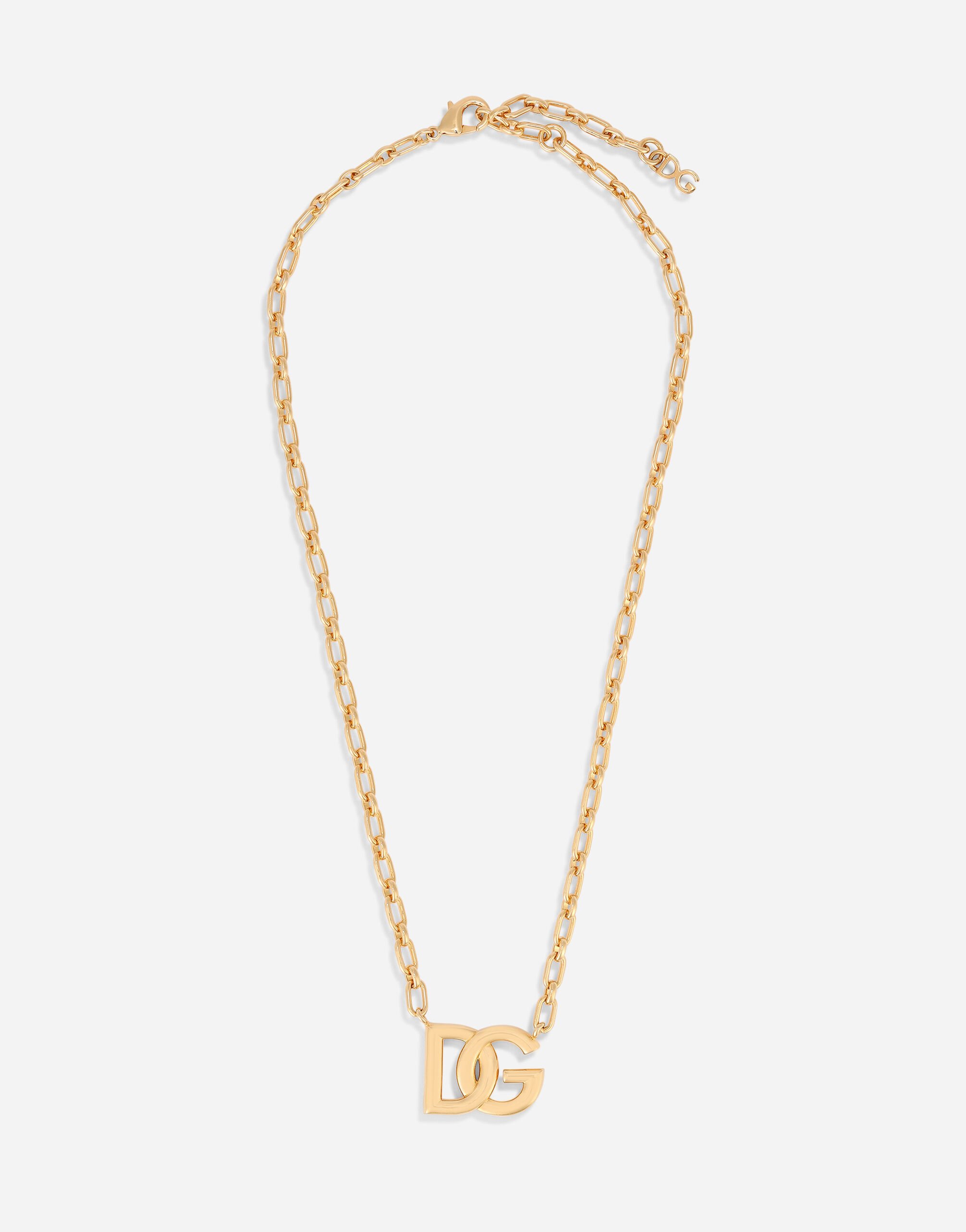 Dolce & Gabbana Chain necklace with DG logo Brown A50462AQ993