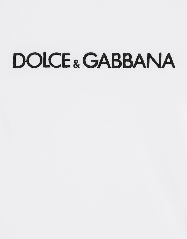 Dolce&Gabbana Short T-shirt with DG logo White F8U48ZFU7EQ