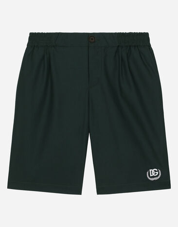 Dolce & Gabbana Bermudas de popelina con logotipo DG Verde L43Q12G7N1O