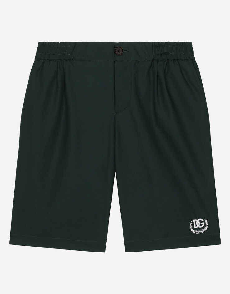 Dolce & Gabbana Bermudas de popelina con logotipo DG Verde L43Q12G7N1O