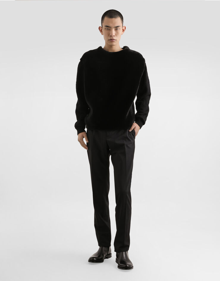 Dolce & Gabbana Embroidered crew neck pullover Black GXX01ZJDVC5