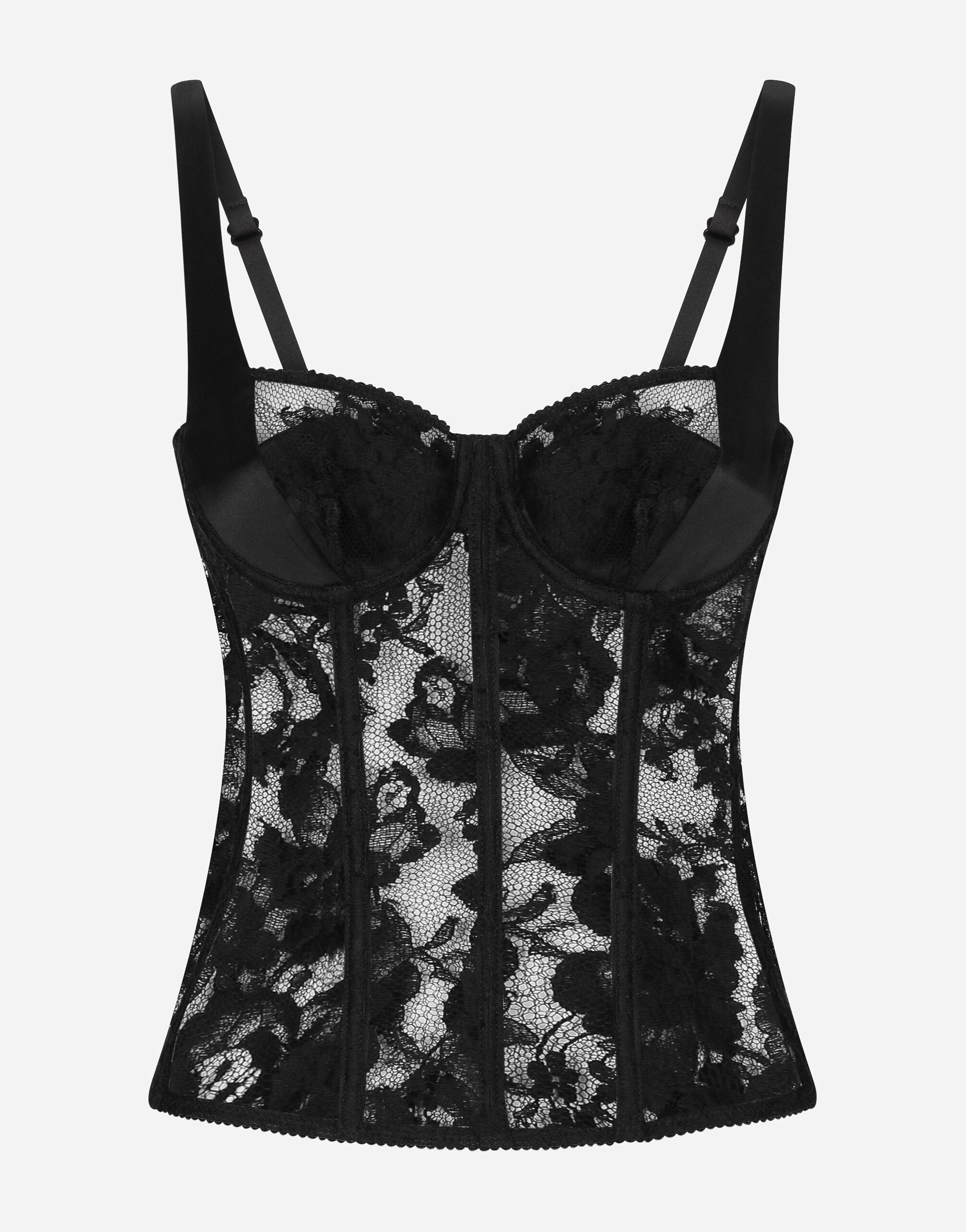 Lace lingerie bustier with straps in Black for Women Dolce Gabbana US