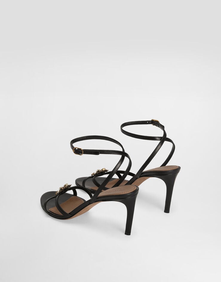 Dolce & Gabbana Devotion calfskin sandals Black CR1983AP412