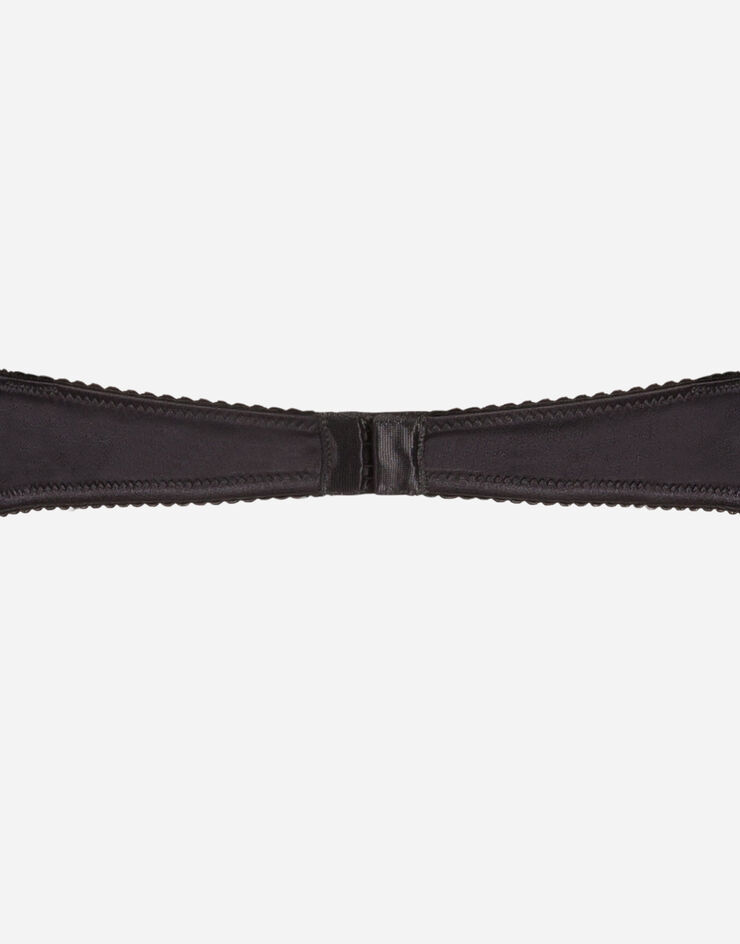 Dolce & Gabbana Padded balcony bra in satin with lace Black O1A19TFUADG