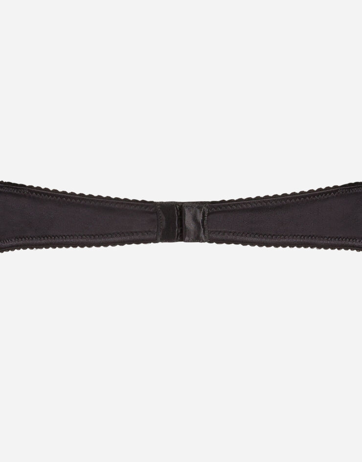 Dolce & Gabbana Sujetador balconette, con relleno, de raso y encaje Negro O1A19TFUADG