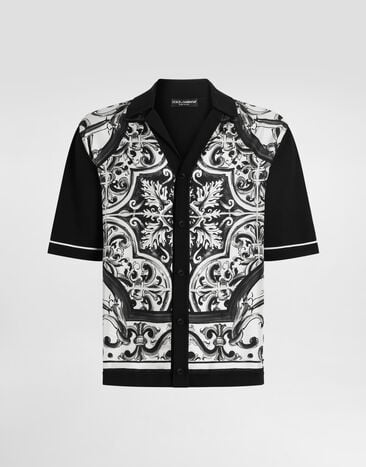 Dolce & Gabbana Camisa oversize con estampado de mayólica Multicolor GXVC0TJFMZG