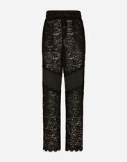 Dolce & Gabbana Cordonetto lace and jersey jogging pants Bordeaux GWZXMTFUBE7