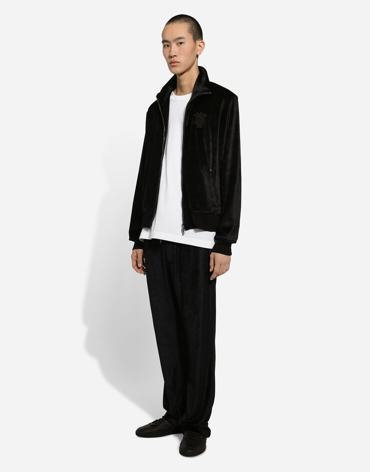 Dolce & Gabbana Jogginghose aus Chenille Schwarz GP09XZHU7SO