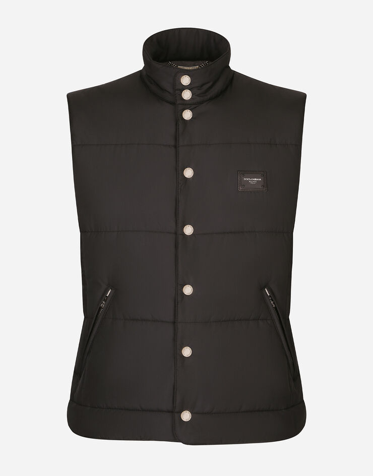 Dolce & Gabbana Nylon vest with branded tag Black G9OQ9THUMEQ