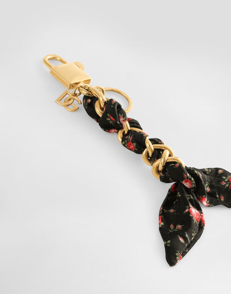 Dolce & Gabbana Printed satin keychain Multicolor BI3461A0241