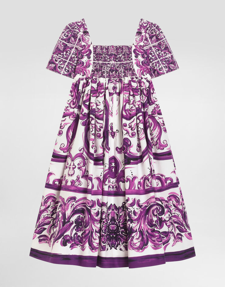 Dolce & Gabbana Majolica-print poplin dress Multicolor L54DH3FI5JP