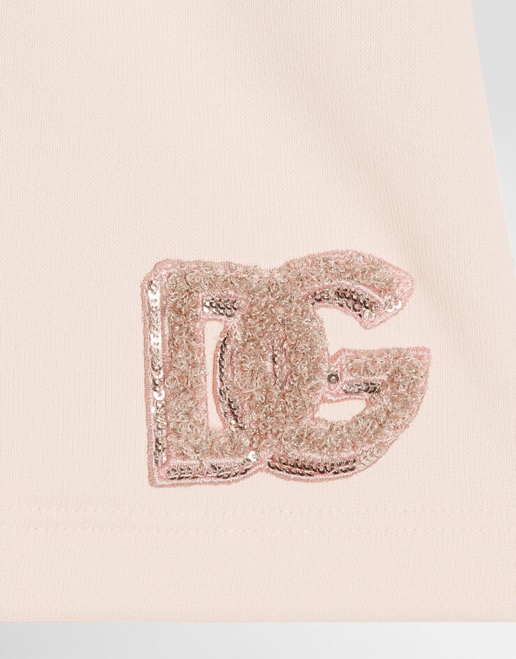 Dolce & Gabbana Fleece skirt with DG sequin patch Pink L5JIB2G7PKQ