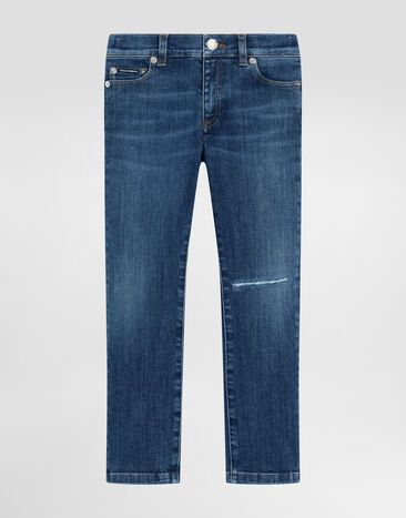 Dolce & Gabbana 5-pocket denim jeans with DG logo Grey L4JPJPG7N2A