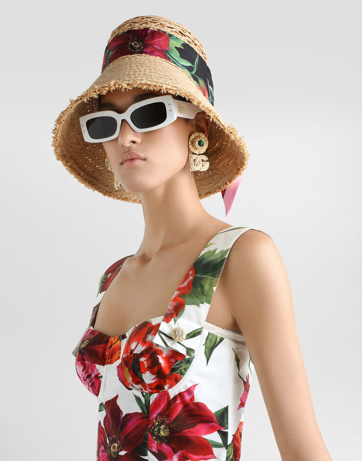 Dolce & Gabbana Flower-print poplin top Print F7BB8THS5TQ