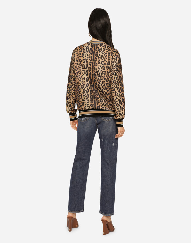 Dolce & Gabbana Leopard-print jersey sweatshirt Multicolor I9ABRWG7BPV