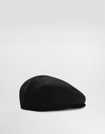 Dolce & Gabbana Flat cap in wool canvas Black GH587AFU244