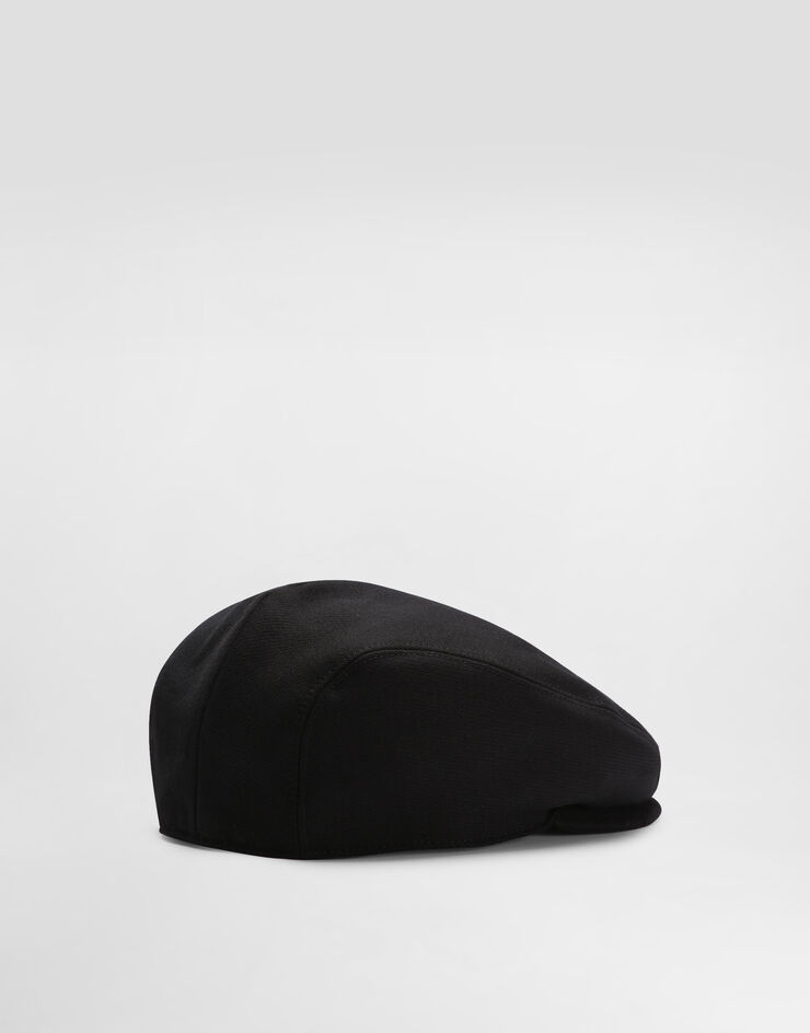 Dolce & Gabbana Flat cap in wool canvas Black GH587AFU244