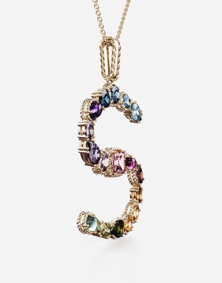 Dolce & Gabbana Подвеска Rainbow с разноцветными камнями ЗОЛОТОЙ WAMR2GWMIXS