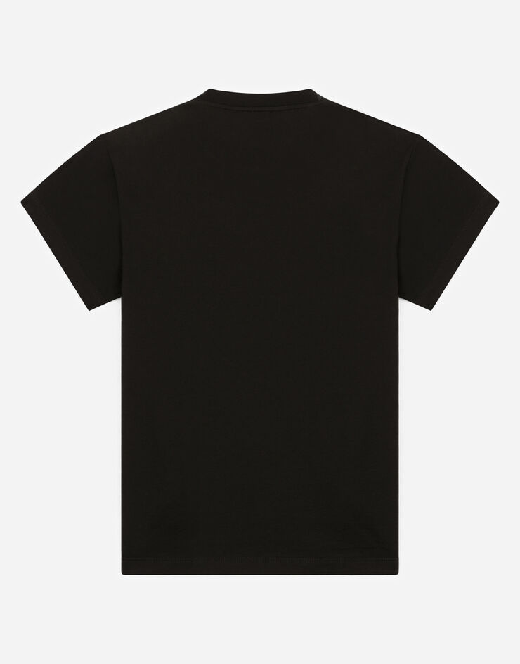 Dolce & Gabbana Camiseta de punto con bordado de abeja Negro L4JTCQG7YGN