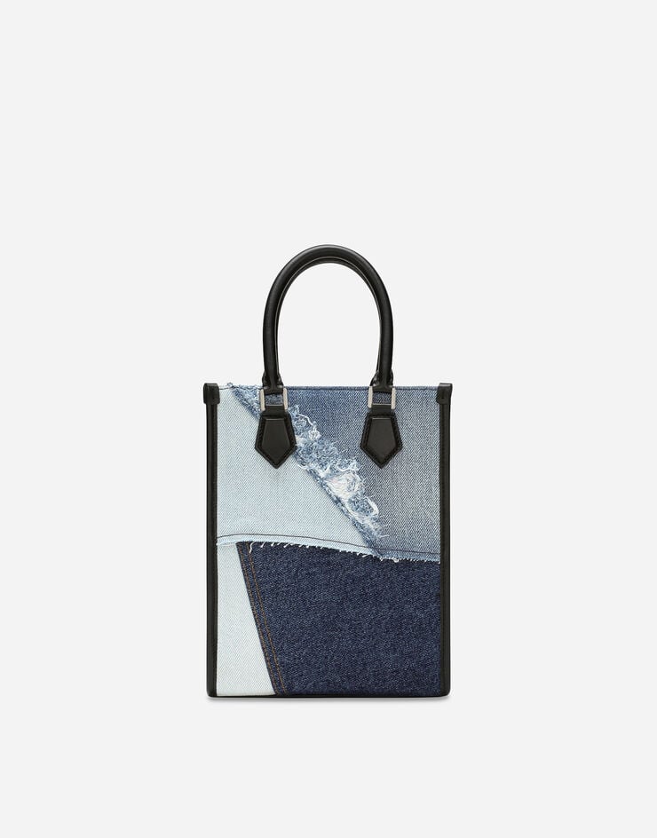 Dolce & Gabbana Petit sac en denim patchwork Bleu BM2123AO998