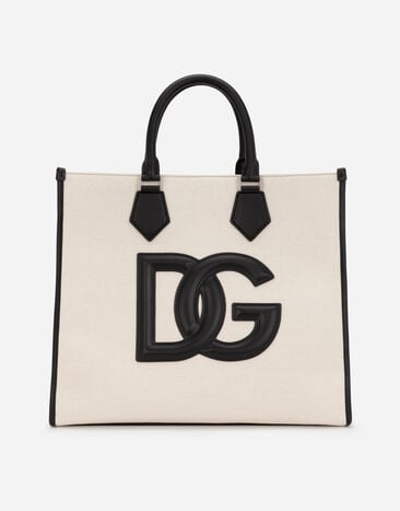 Dolce & Gabbana 纳帕小牛皮细节帆布购物袋 多色 G5JU9ZGEZZ3