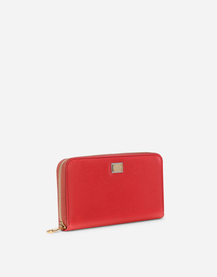 Dolce & Gabbana Dauphine leather zip-around wallet Red BI0473A1001