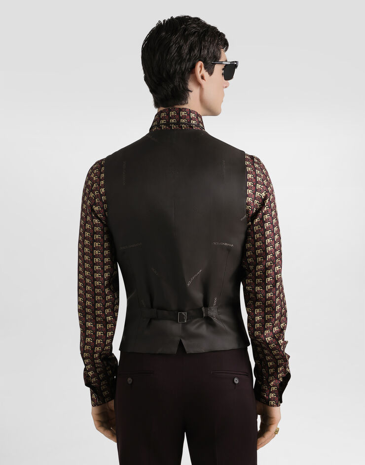 Dolce & Gabbana Traje de botonadura doble en gabardina de lana Multicolor GK7SMTFU2OW