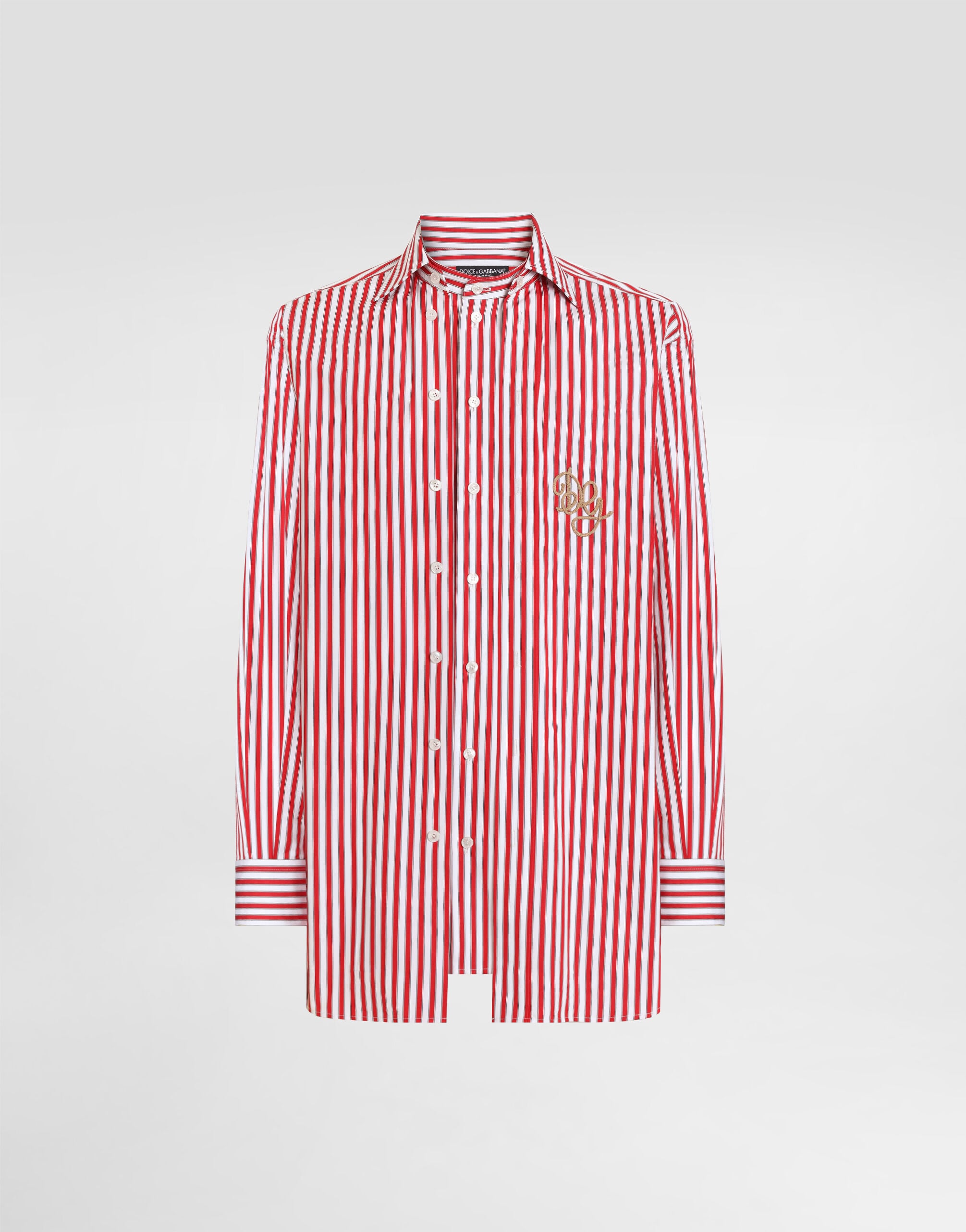 Striped poplin shirt in Multicolor for Men | Dolce&Gabbana® US