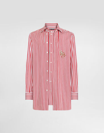 Dolce & Gabbana Camisa en popelina a rayas Multicolor G5OV2ZFR54A