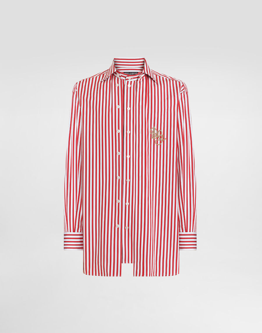 Striped poplin shirt
