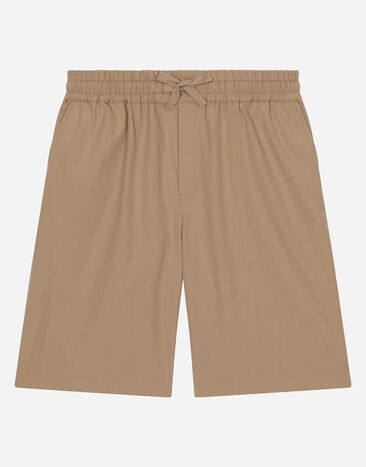 Dolce & Gabbana Bermudas de popelina con logotipo DG Beige L43Q54G7NWW