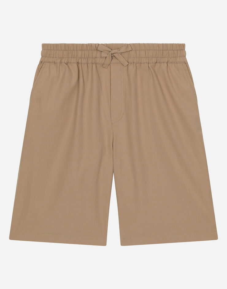Dolce & Gabbana Bermudas de popelina con logotipo DG Beige L43Q54G7NWW