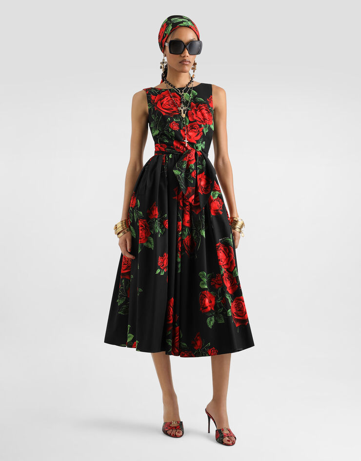 Dolce & Gabbana Rose-print poplin dress Dolce & Gabbana Rose-print poplin dress Multicolor F612PTHS5VL