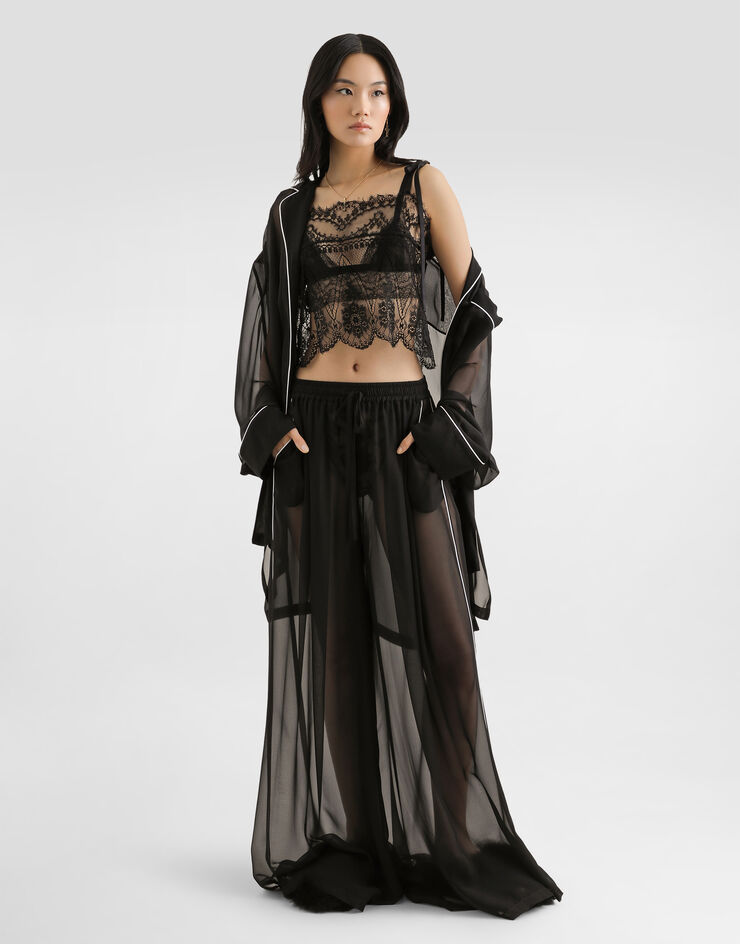 Dolce & Gabbana Chiffon trousers Black FTDK2TFU1AT