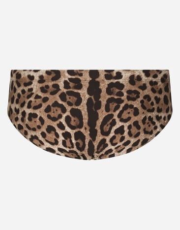 Dolce & Gabbana Slip de bain à imprimé léopard Imprimé Animalier M4A77JFSGDM