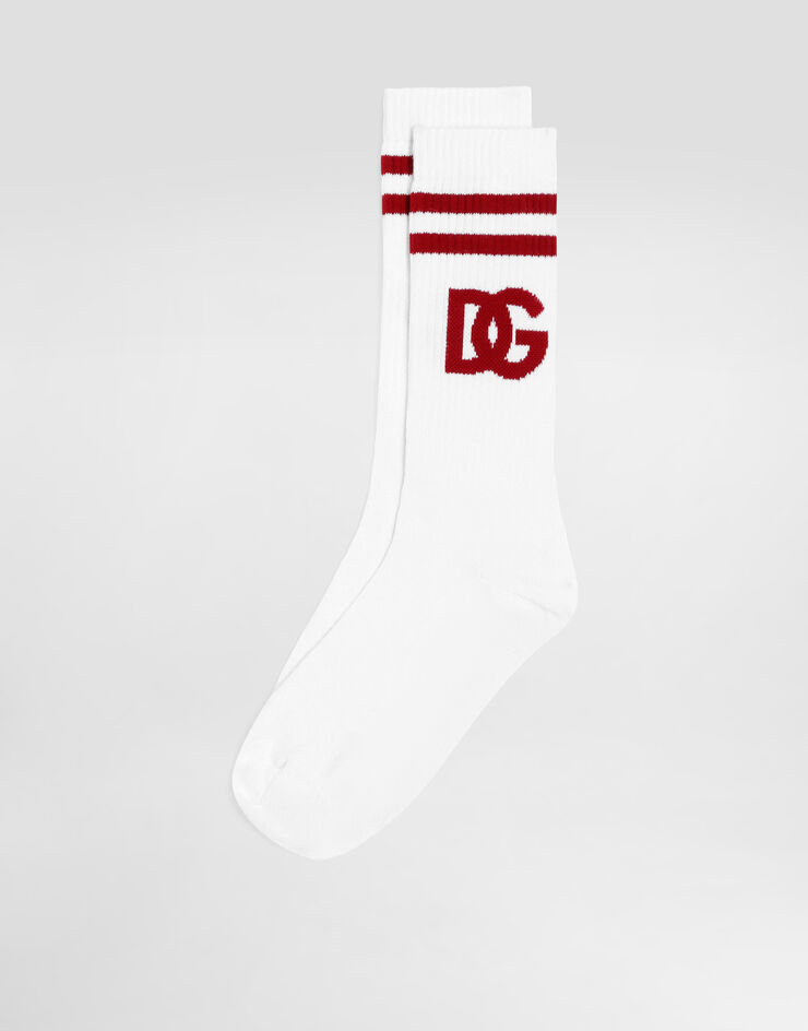 Dolce & Gabbana Socks in dg logo jacquard Multicolor GXS80TJGMED