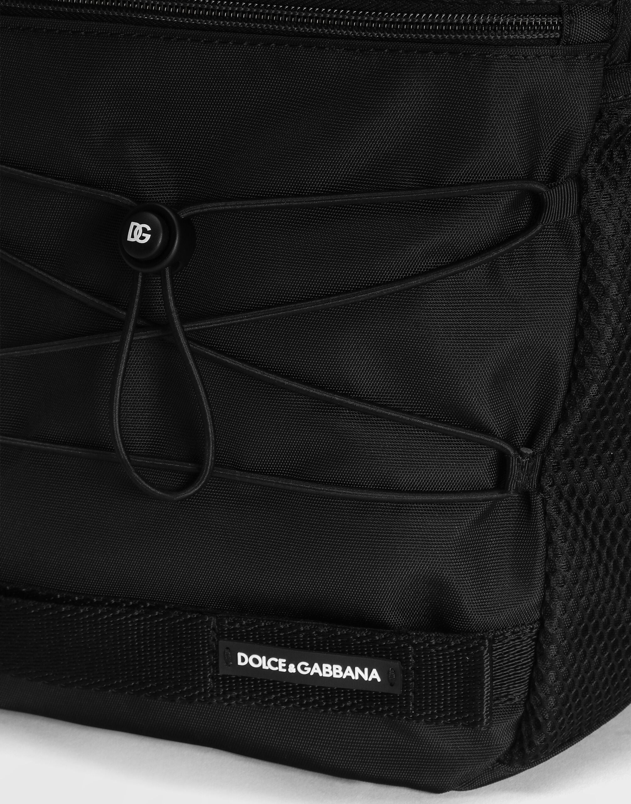 Nylon mesh backpack with DG logo in Black for Boys | Dolce&Gabbana®