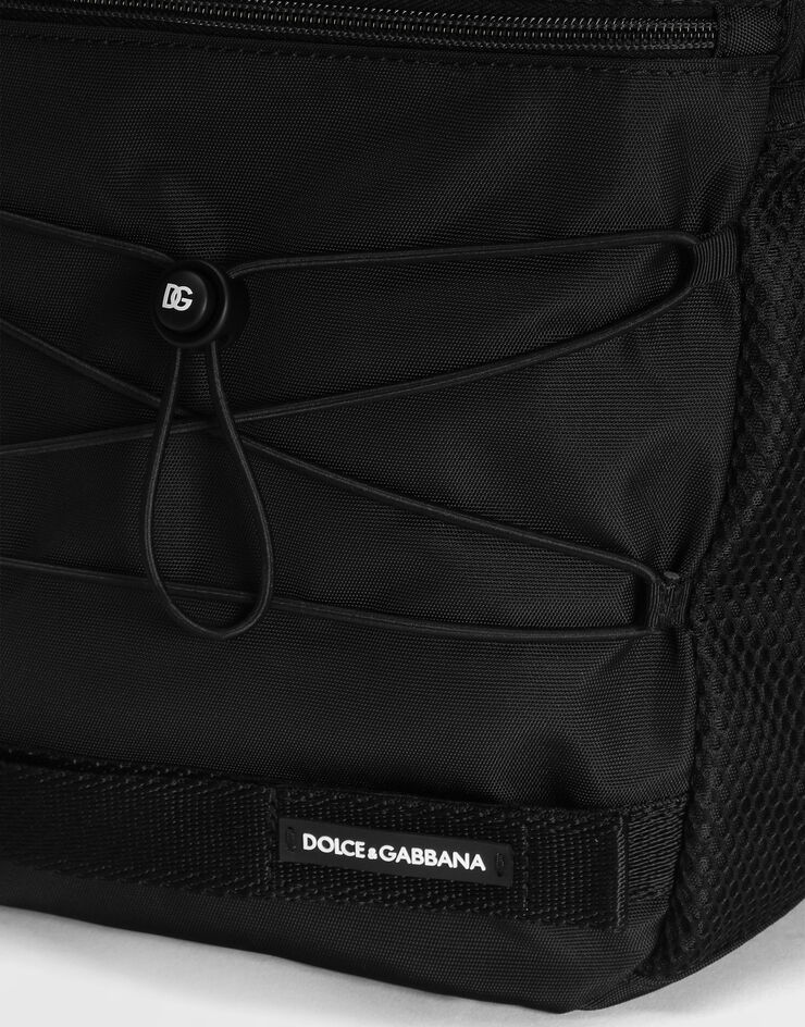 Dolce & Gabbana Mochila de rejilla de nailon con logotipo DG Negro EM0144AM476