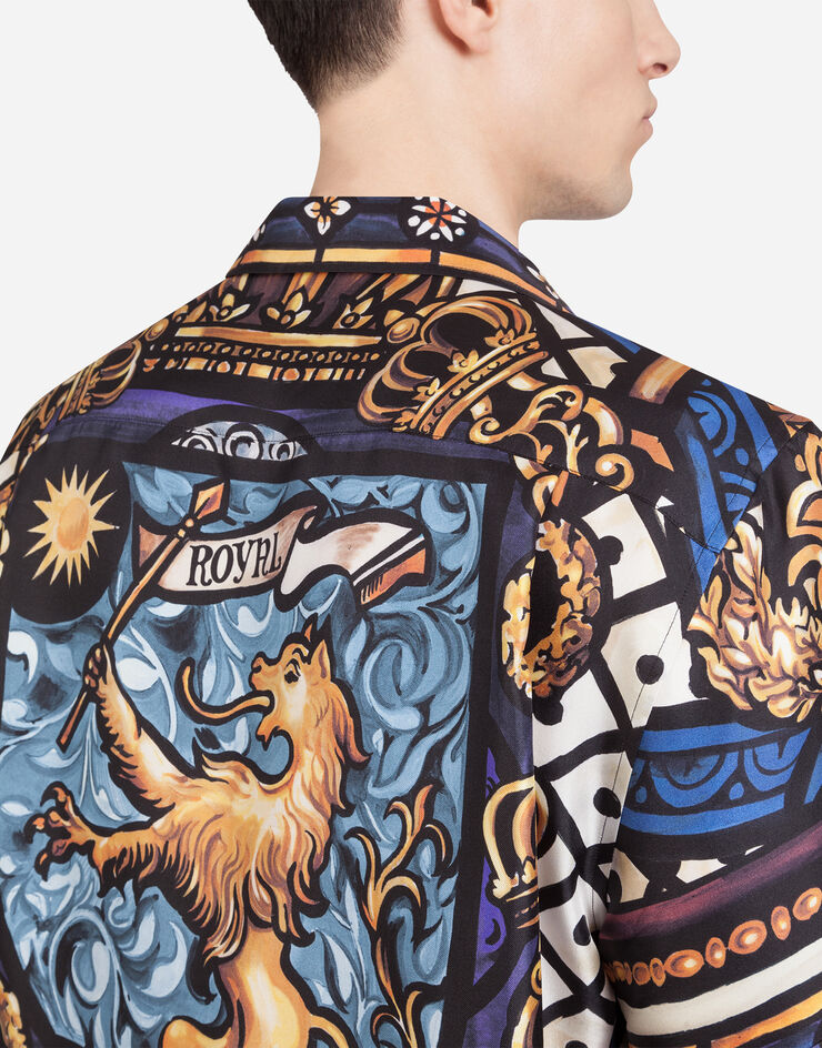 Dolce & Gabbana SILK HAWAII SHIRT WITH LION PRINT ANIMALIER PRINT G5FX9TFI1K4