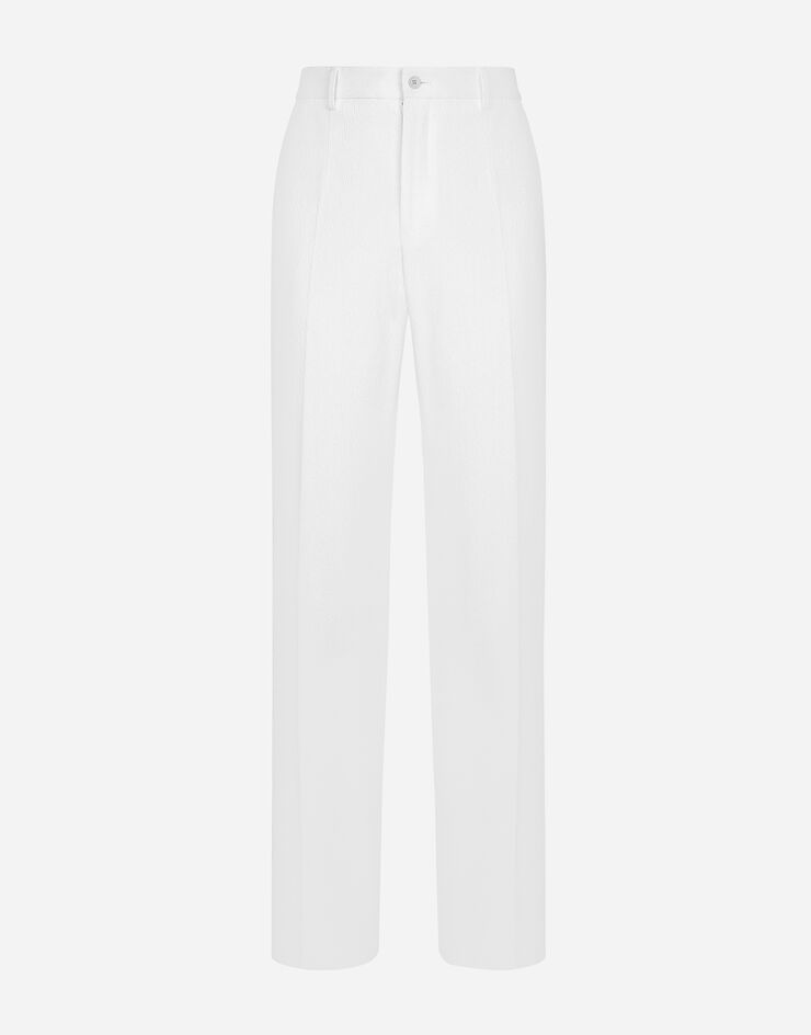 Dolce & Gabbana Tailored stretch cotton pants White GP06GTFU9AT