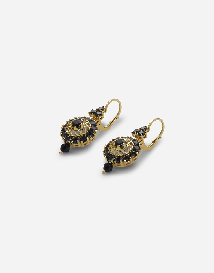 Dolce & Gabbana Hook-fastening earrings with black sapphires Gold/Black WEDS3GWSLE1