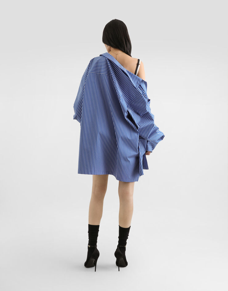 Dolce & Gabbana فستان من ساتان دوتشيس بقصّة بالكونيت Pink F617CTFU1KM