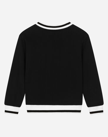 Dolce & Gabbana Jersey round-neck sweatshirt with Dolce&Gabbana logo Black L4JWKRG7N1J