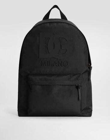 Dolce & Gabbana Nylon backpack with DG rubber patch Black EM0074AM224