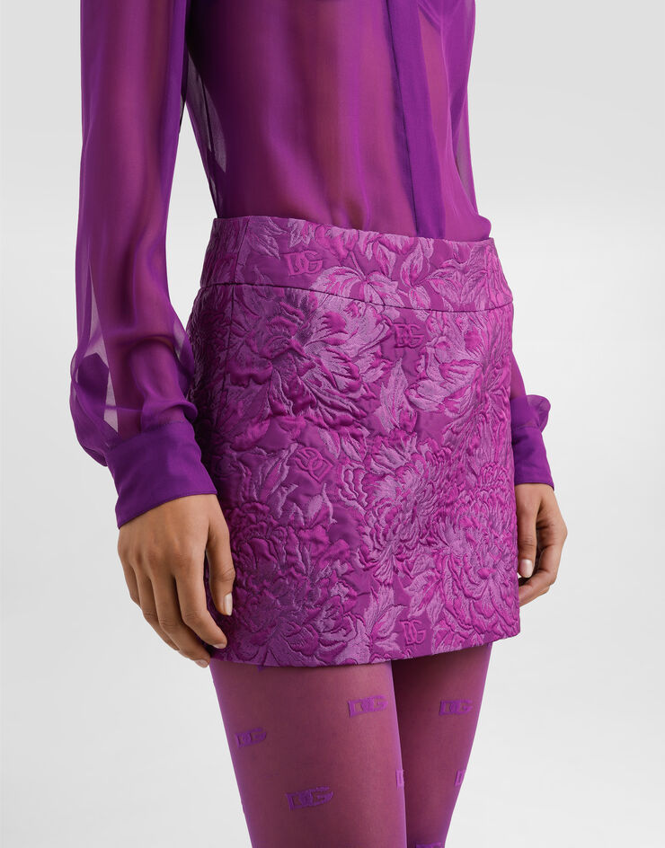 Dolce & Gabbana Brocade miniskirt Purple F4A8CTHJMQO