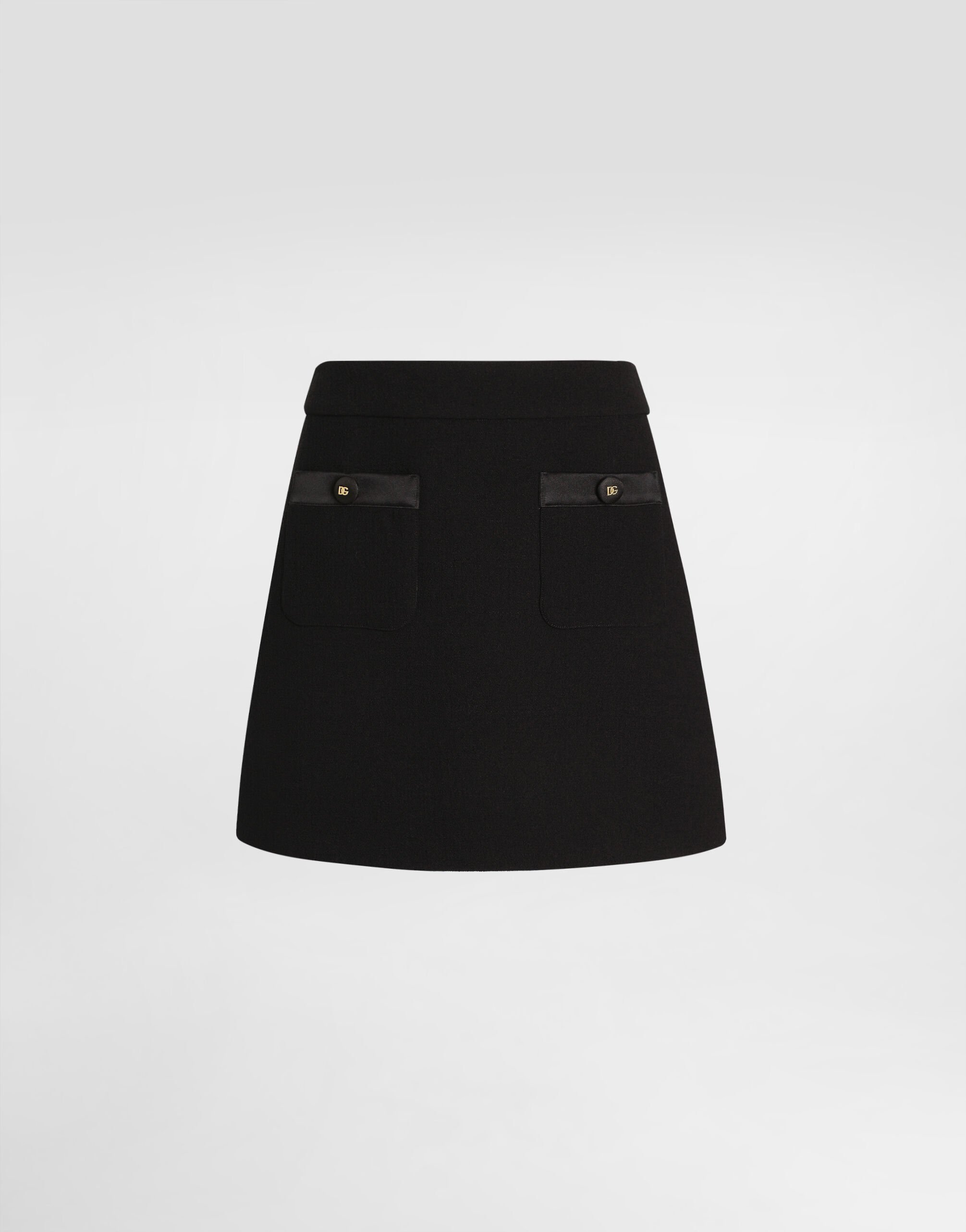 Blackのウィメンズ A-line wool crepe miniskirt | Dolce&Gabbana®