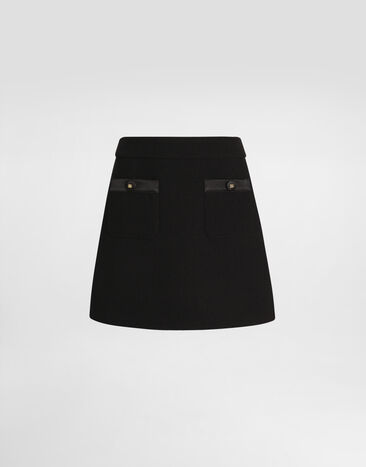Dolce & Gabbana Minifalda acampanada de crepé de lana Negro F4CYTTFU2TZ