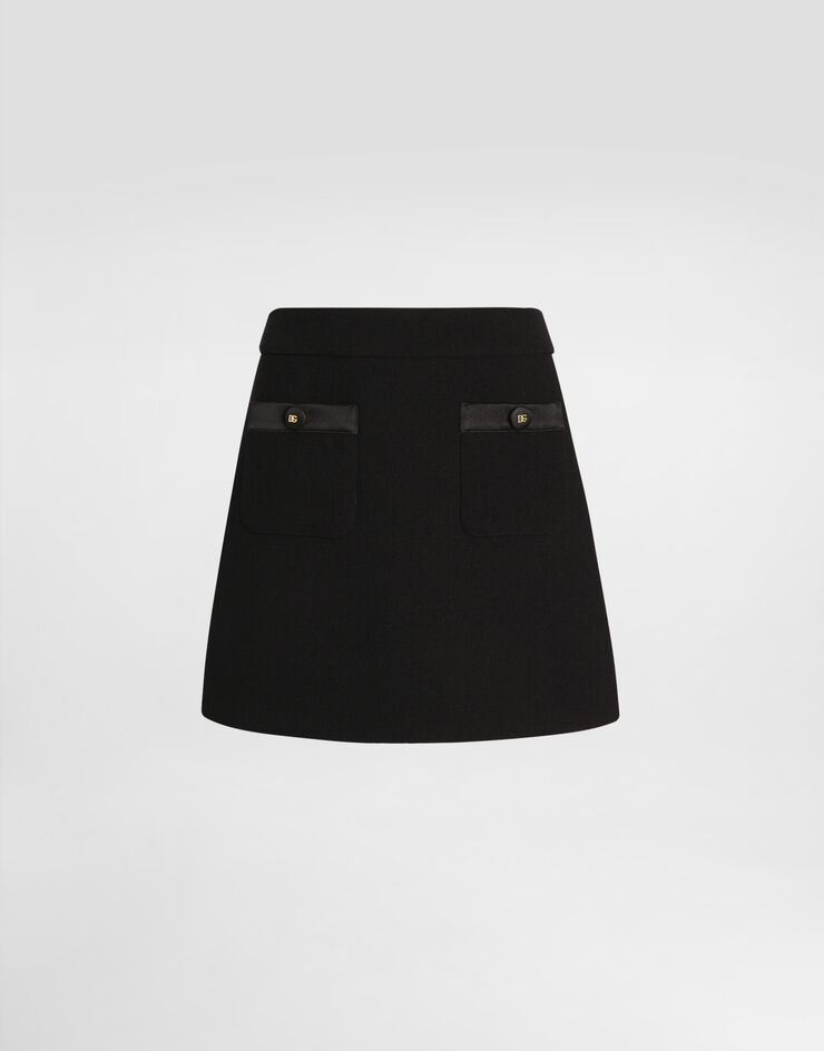Dolce & Gabbana A-Linien-Minirock aus Wollkrepp Schwarz F4CYTTFU2TZ