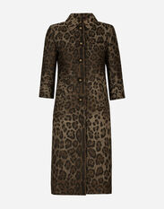 Dolce & Gabbana Single-breasted wool jacquard coat with leopard design Animal Print F0C4YFFUPU8